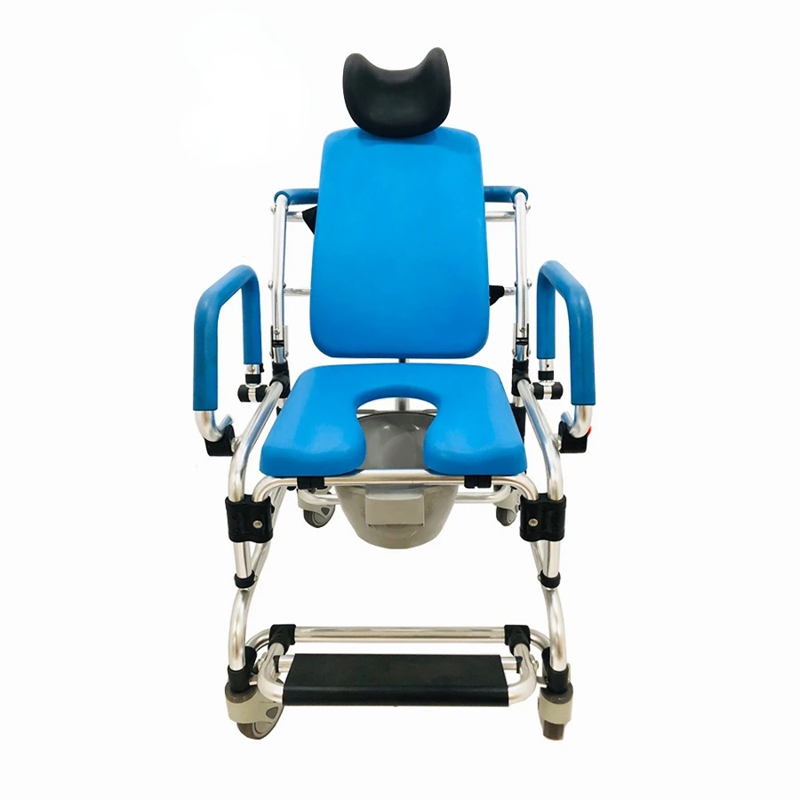 

Lightweight Folding Detachable Handicapped Elderly Commode Wheelchair