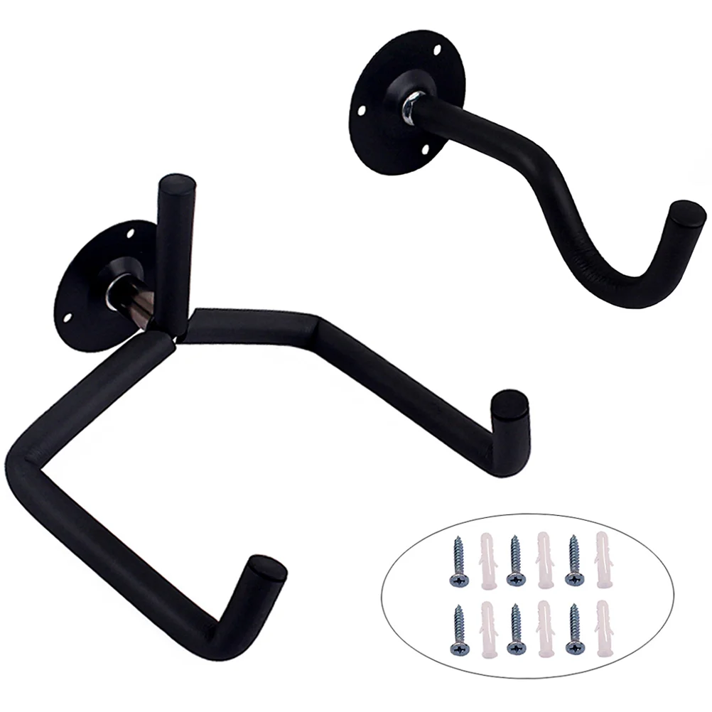 

2PCS Wall Mount Ukulele Guitar Hook Rack Metal Wall Bracket Hanger for String Instrument Folk Guitar (Black) Picks