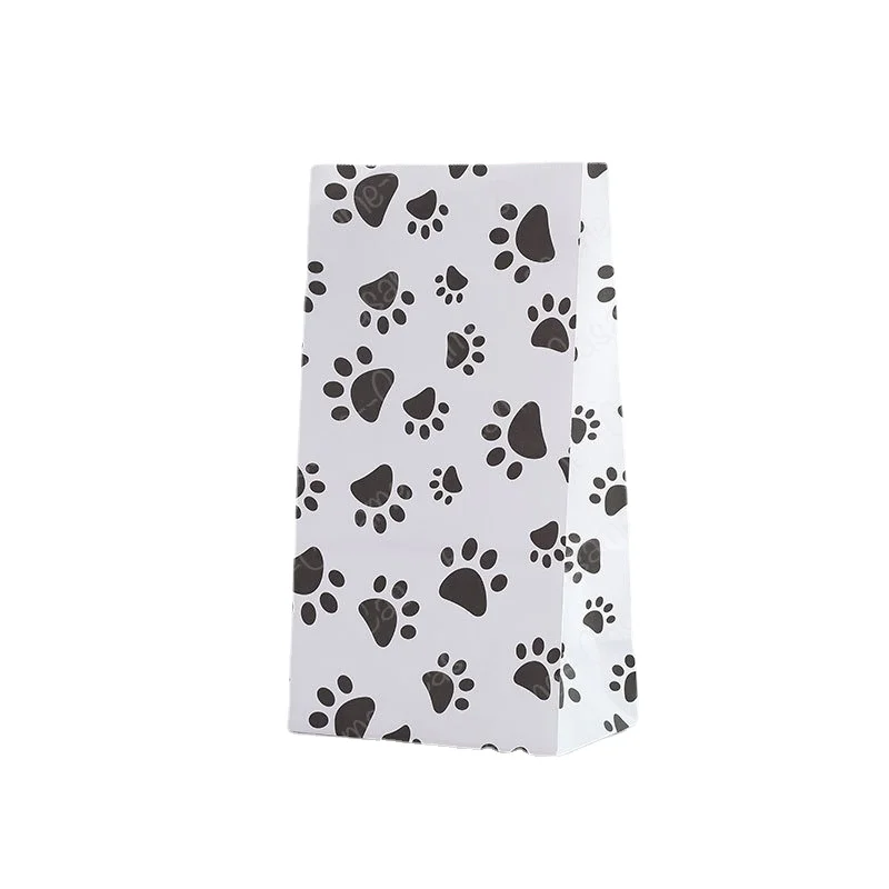 12 Pcs Dog Paw Shape Paper Bag Cookie Candy Gift Packaging Bags Wedding Party Decor Puppy Paw Prints Birthday