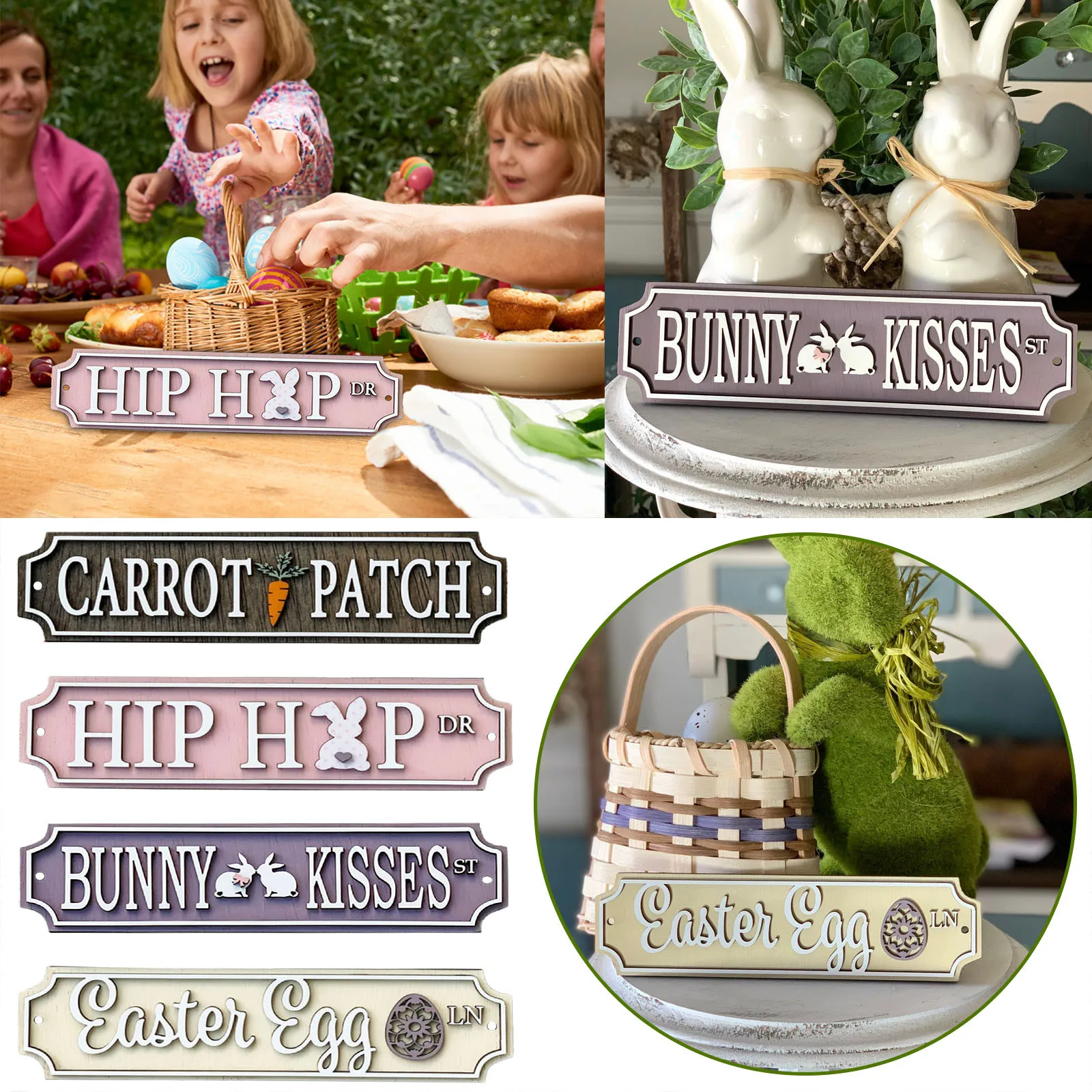 

Декоративное украшение (плоский набор, лоток из 4 предметов, домашний Пасхальный многослойный стиль), лоток, товары, настольное украшение