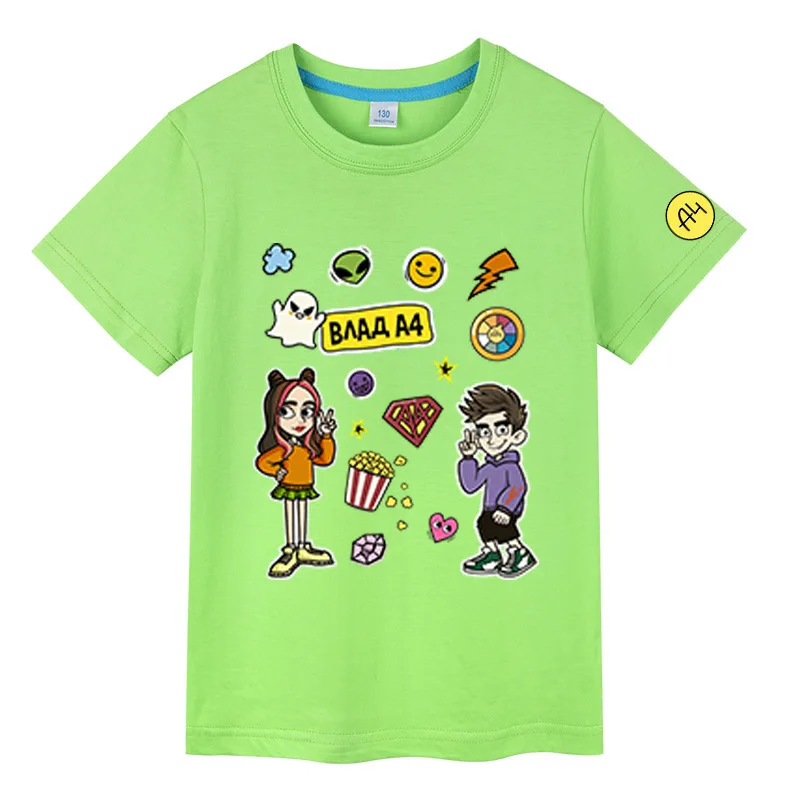 

Влад А4 футболка хлопковая 100% футболка для мальчиков и девочек детская одежда Милая футболка Топы летние Мультяшные детские футболки топы в подарок