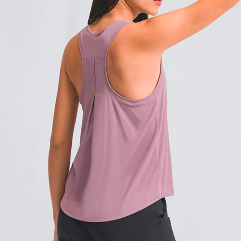 

Nepoagym SENSE Women Losse Fit Brushed Sports Long Tank Tops Lightweight Racerback Yoga Shirts Breathable Ladies Workout Vest