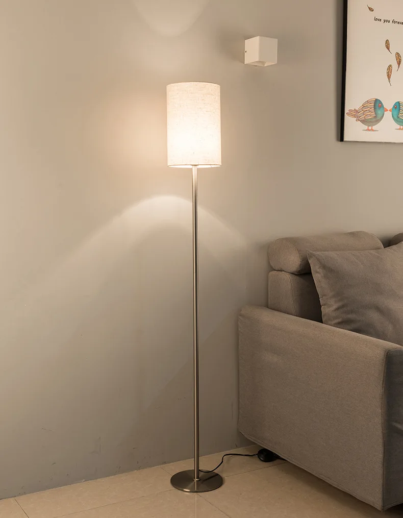 

Nordic Floor Lamp Minimalist Nickel Iron Floor Lamps For Living Room Bedroom Modern Home Decor Indoor Lighting E27 Standing Lamp