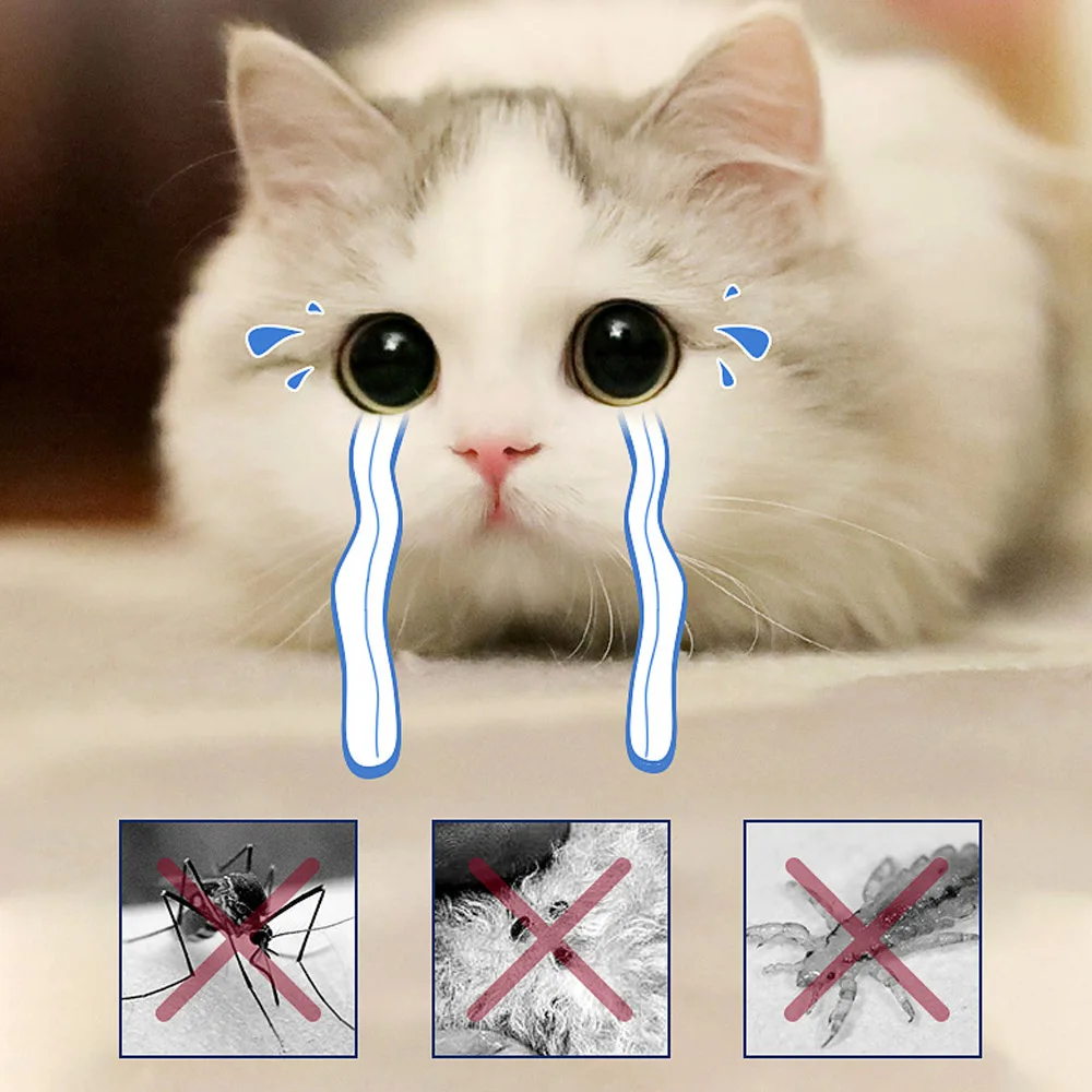 Регулируемый ошейник от комаров и блох для собак кошек до 8 месяцев насекомых |