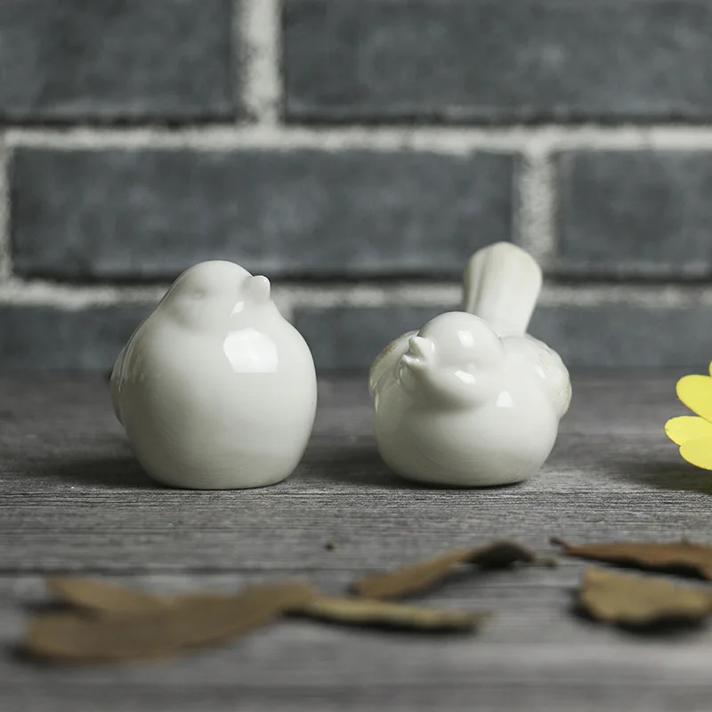 Милые керамические птицы в скандинавском стиле белые украшения для дома