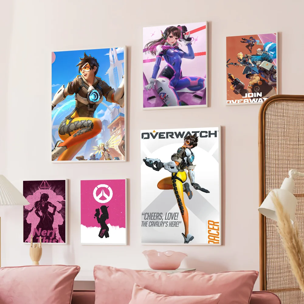 O-Overwatch Game Классические винтажные постеры Белая бумага Печатает Плакаты