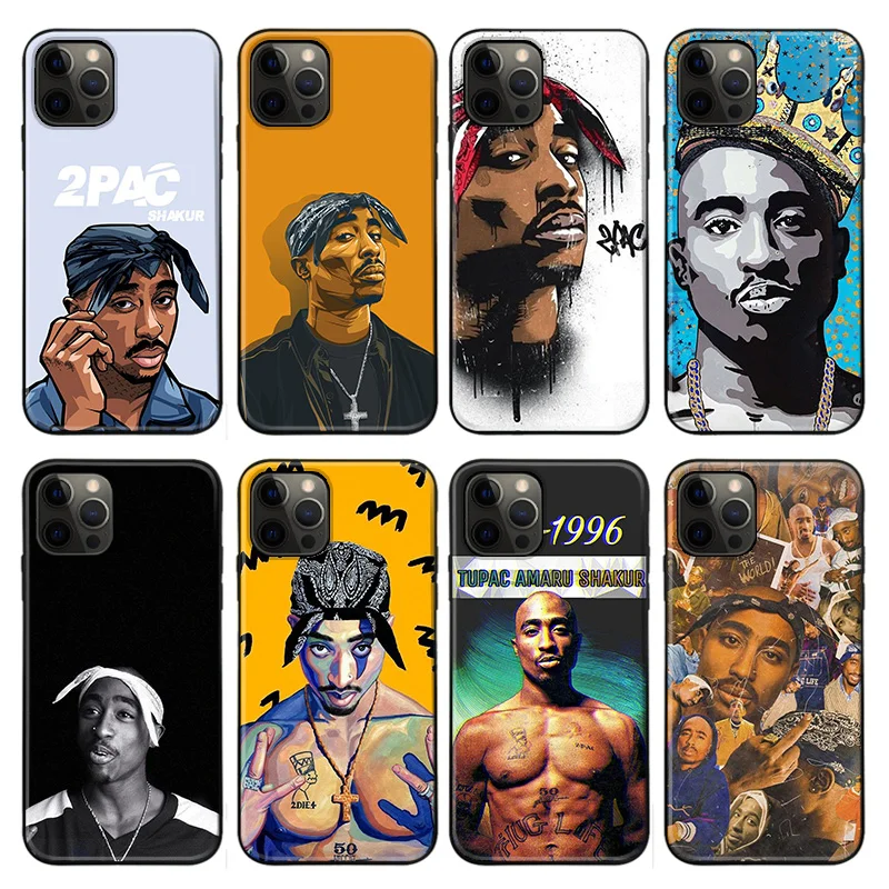 

Rapper 2pac Singer Tupac Black TPU Silicone Soft Phone Case for IPhone 13 11 12 Pro Mini X XR XS MAX 6 6S 7 8 Plus SE 2020 Cover