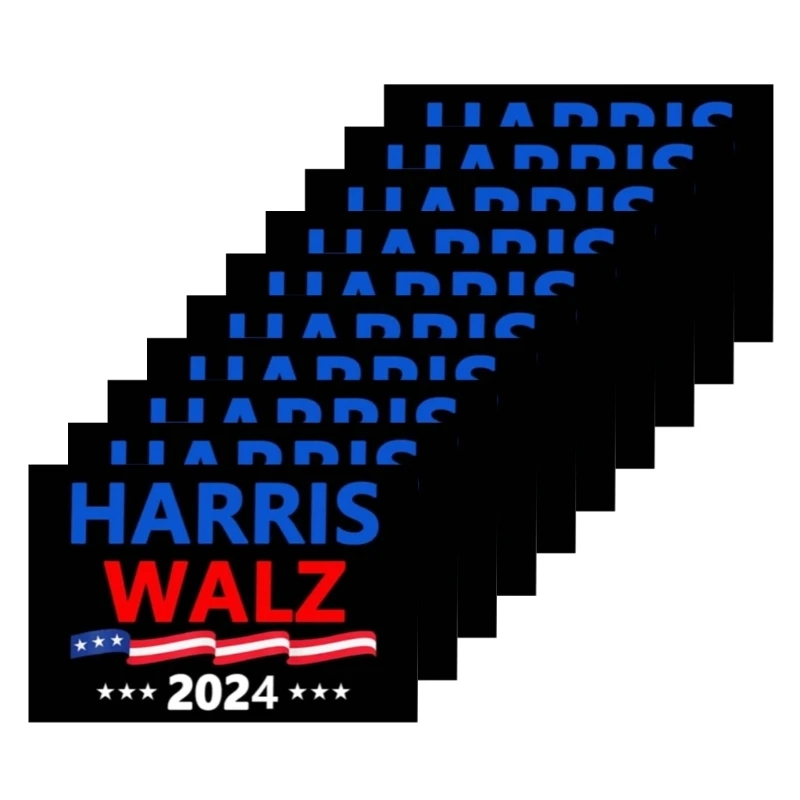 10 упаковок автомобильных клейких наклеек Harris Walz 2024 наклейки на окна автомобиля