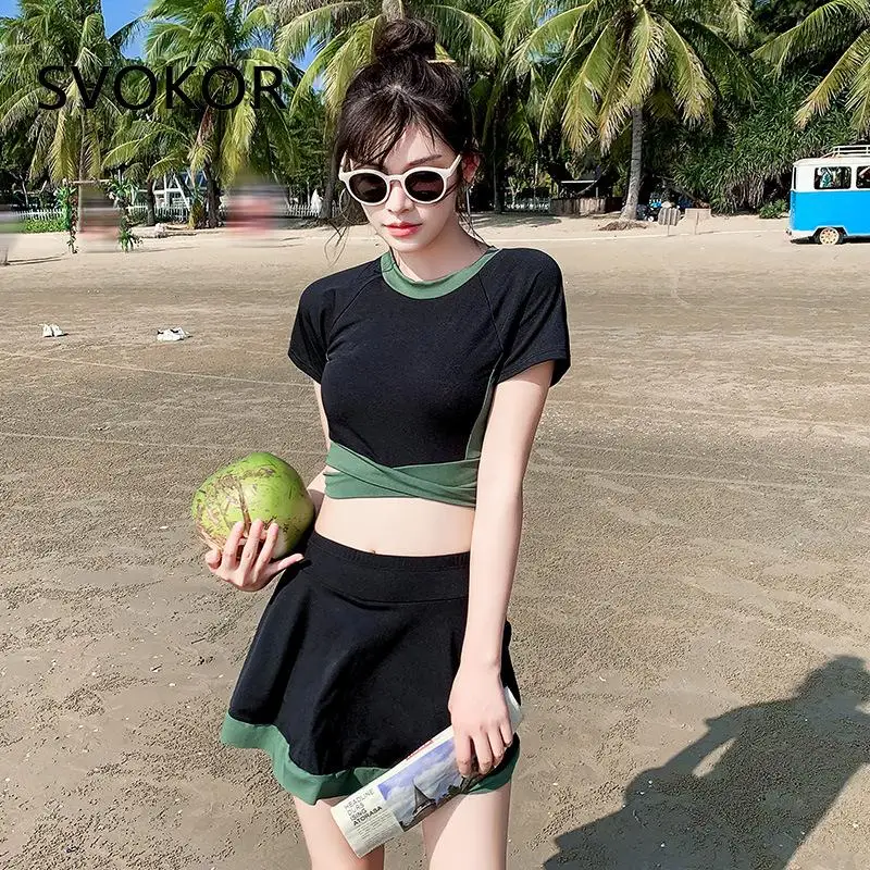 

Купальник SVOBeach, женский купальник с юбкой, женский спортивный костюм, узкая и тонкая юбка, набор для йоги