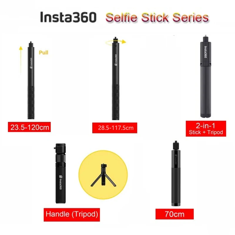 New Insta360 1.2m Invisible Selfie Stick Insta360 Bullet Time Bundle Handle for Insta 360 X3 /ONE X2 /ONE R /ONE X Accessories