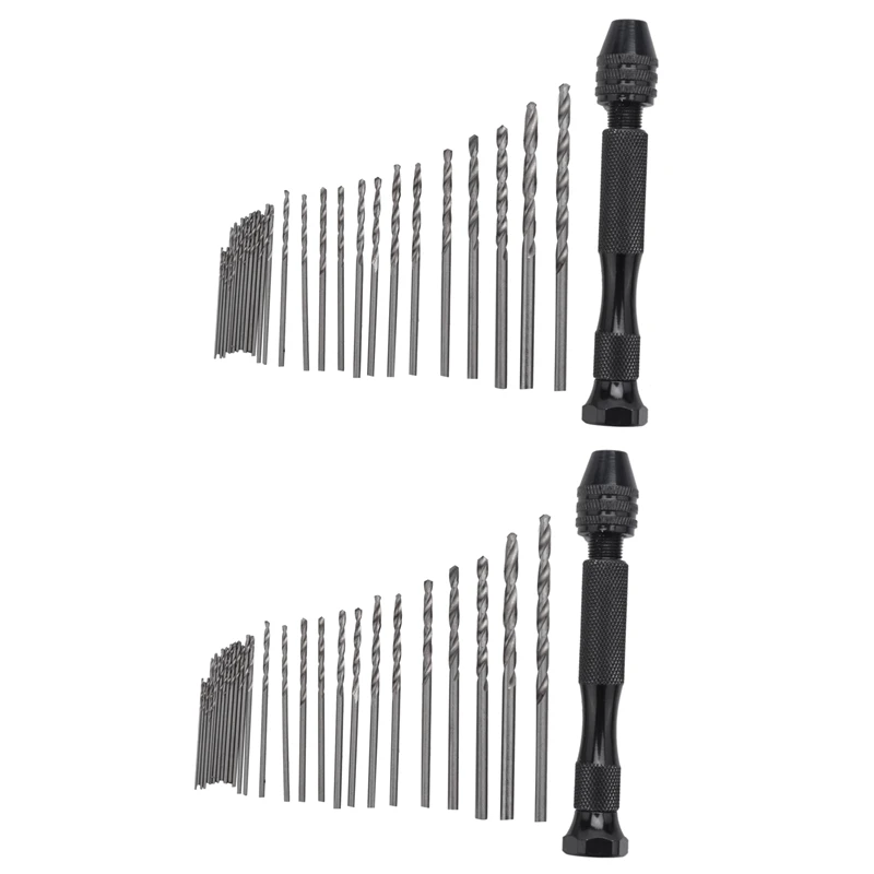 

Hand Drill Bits Set 62Pcs Hand Drill Set Precision Pin Vise Micro-Mini Twist Drill Bits For Wood, Delicate Manual Work