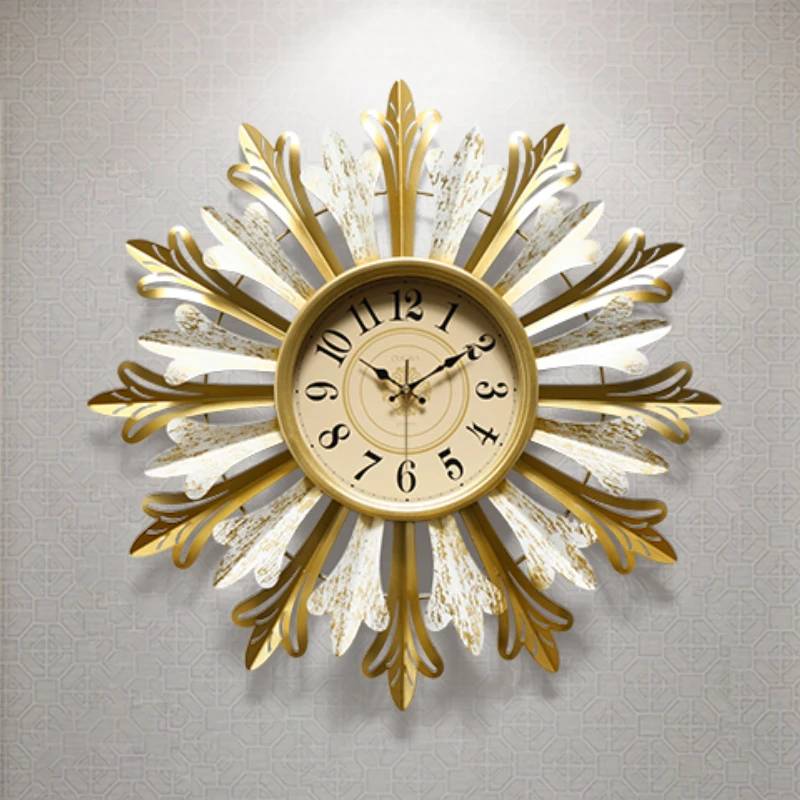 

Роскошные большие настенные часы с механизмом, современные металлические золотые бесшумные креативные часы, настенные часы для дома, сканд...