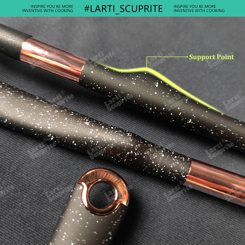 Купить Набор кухонной утвари из силикона с покрытием из розового золота Скидка Набор кухонной утвари из силикона с покрытием из розового золота