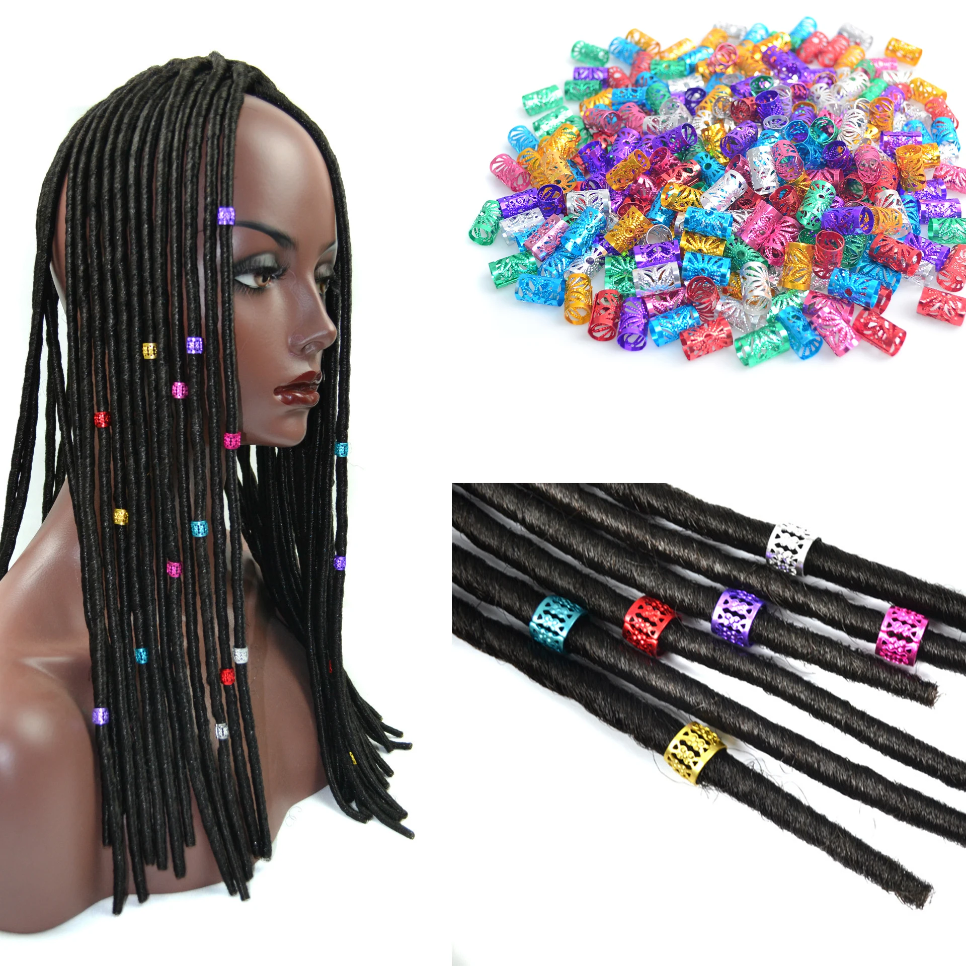 

100Pcs/Bag Golden/Silver/Mix Plated Hair Braid Dread Dreadlock Beads Adjustable Cuff Clip Clip Metal Tube Lock for Hair