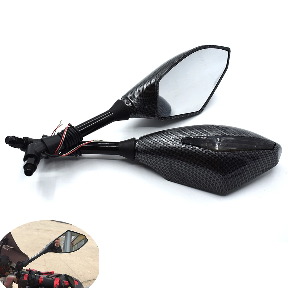 

Universal Motorcycle Rearview Mirrors 10mm With LED Turn Signal Integrated For YAMAHA XMAX200 XMAX250 XMAX300 XMAX400 TMAX530