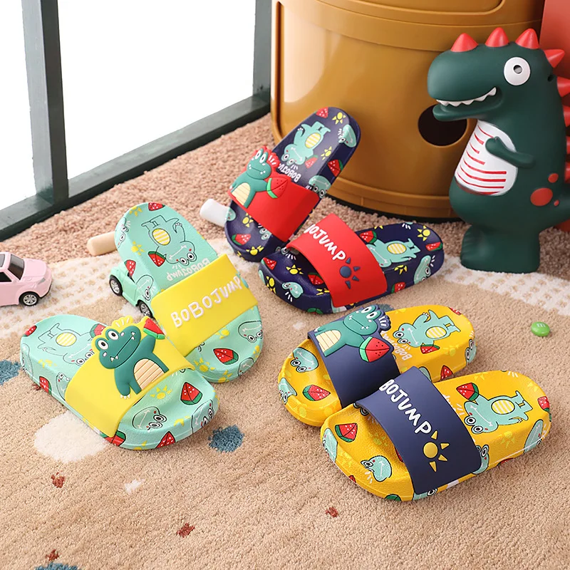 

Baby Boys and Girls Slipper Children Open Toe Indoor Cute 2022 Kids Fashion Summer New Cartoon Crocodile Beach Pool Casual Shoes