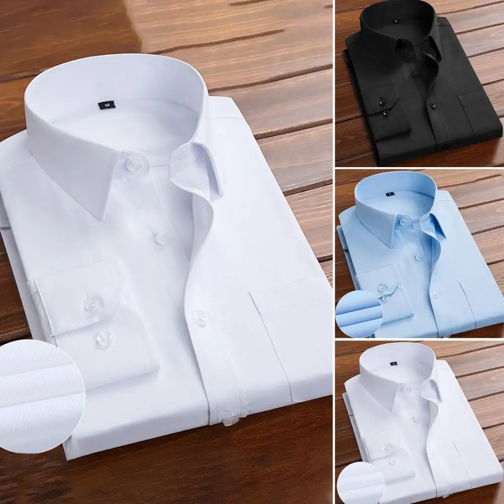 

Stylish Men Shirt Long Sleeve Twill Single Breasted Social Dress Shirt Super Soft Office Social Shirt for Party