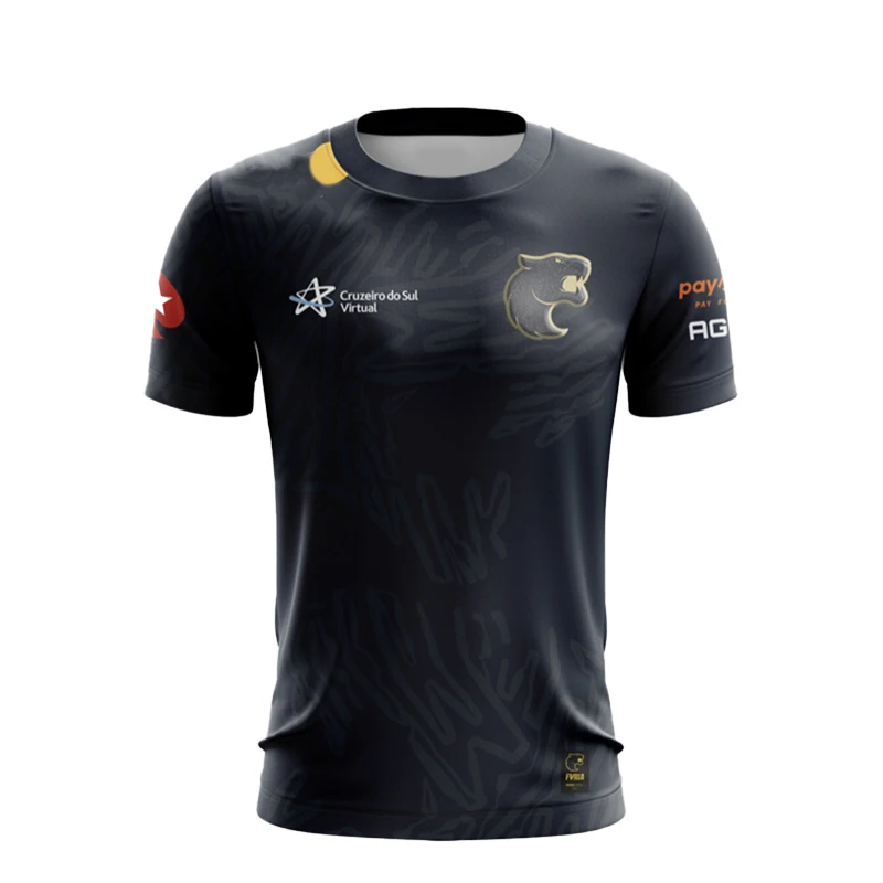 Футболка с коротким рукавом для мужчин и женщин Бразилия FURIA Черная пантера 2024