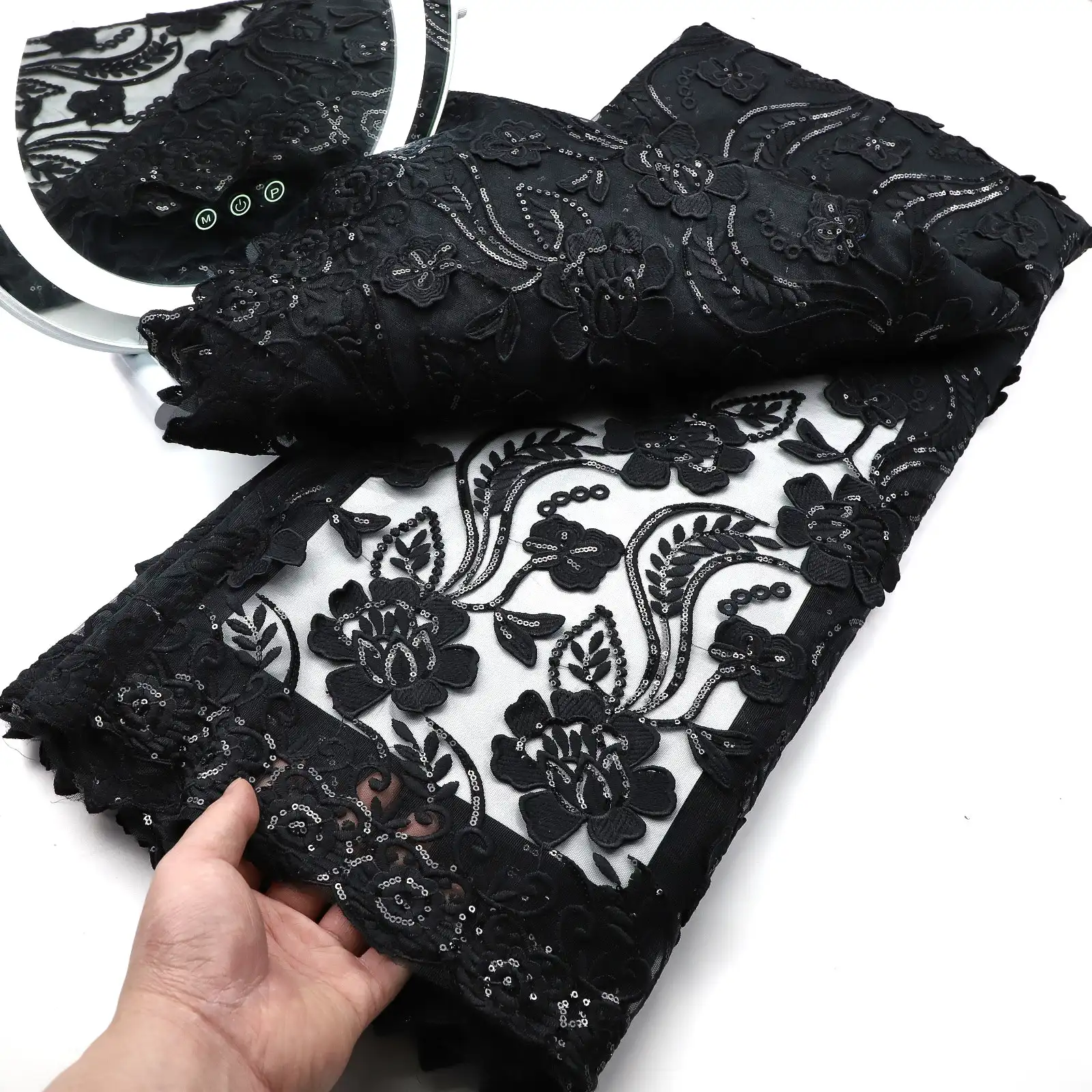 

Новейшая африканская Тюлевая кружевная ткань Supoo с блестками и новейшая Высококачественная африканская Свадебная кружевная ткань французское кружево