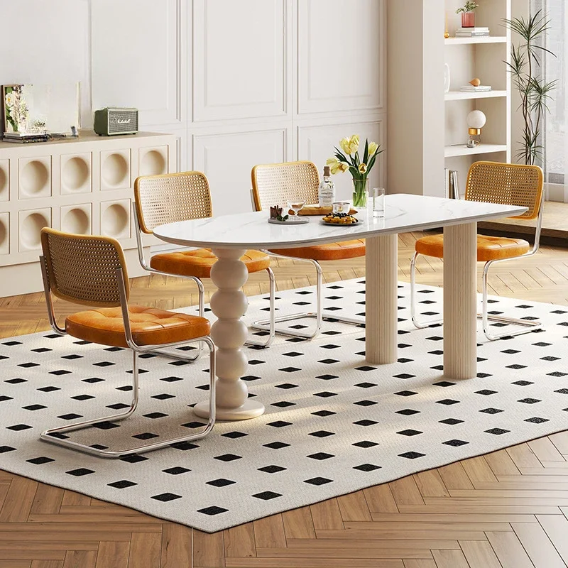 Итальянский минимализм каменная тарелка обеденный стол роскошный современный