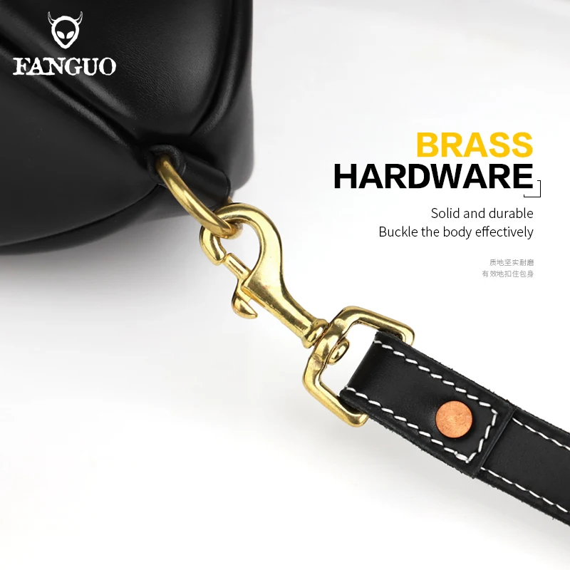 Crazy Horse Leather Men's Chest Bag Handmade Genuine Leather Crossbody Shoulder Bag Sport Travel Messenger Pack For Male