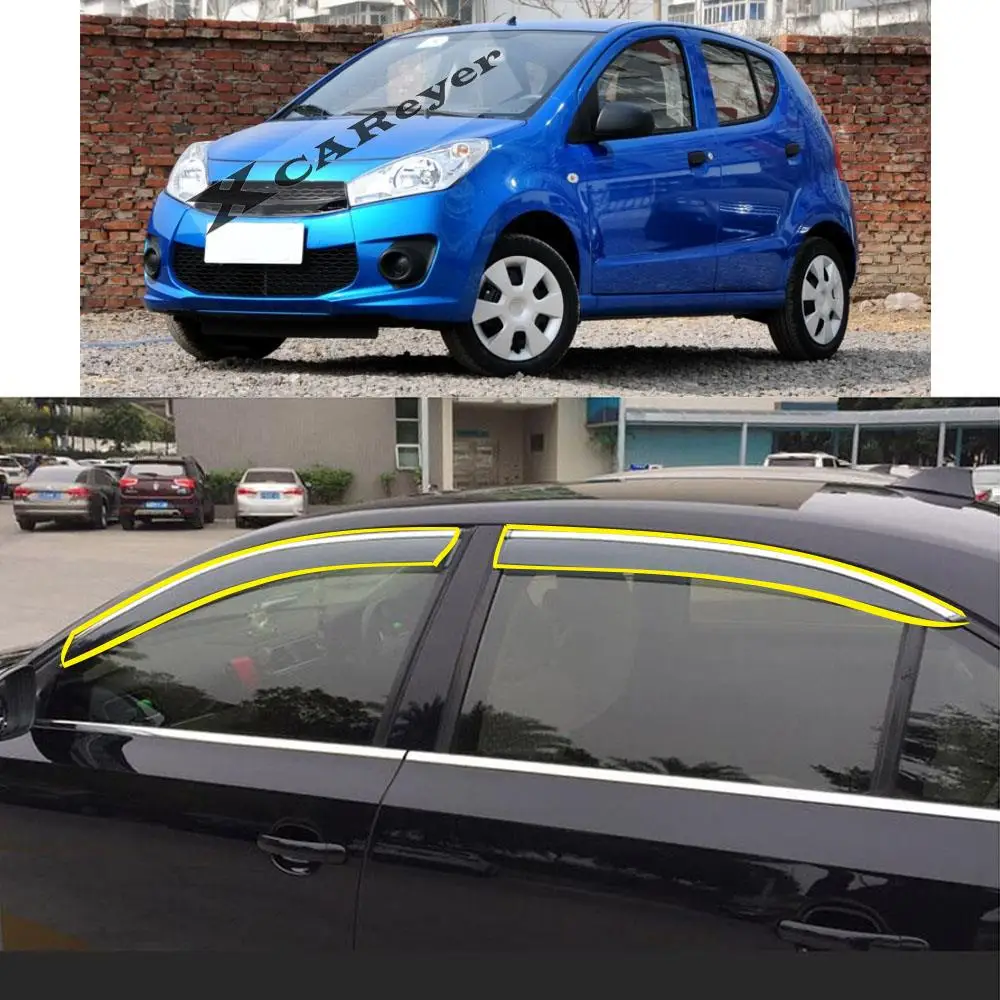 

Car Sticker Plastic Window Glass Wind Visor Rain/Sun/Smoke Guard Vent Awnings For SUZUKI Alto 2008-2016