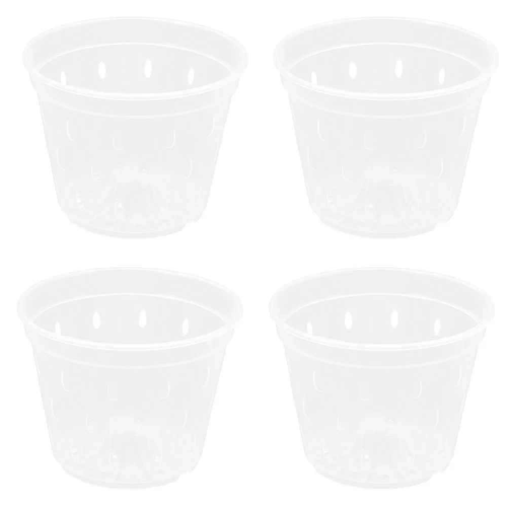 

4 Pcs Phalaenopsis Hard Planting Cup Green Plants Nursery Cup Tray Hydroponic Net Cups Starting Pots Plastic Planting Net Cup