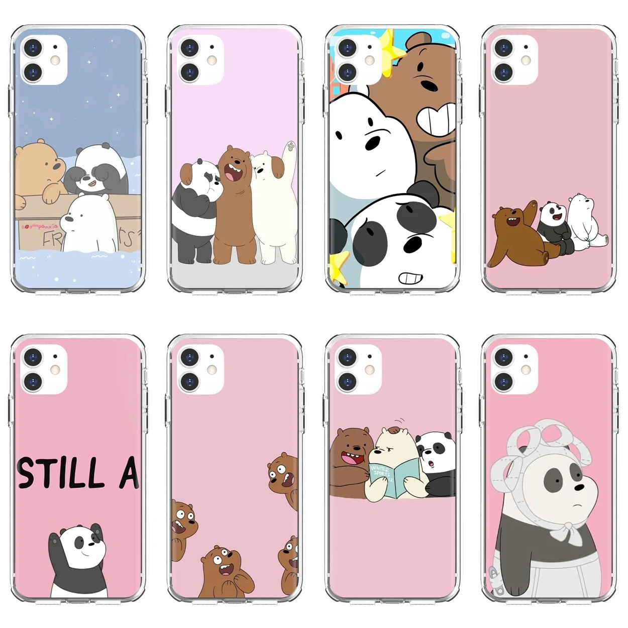 Мягкий чехол для телефона Xiaomi Mi Note 10 11 t lite A2 A3 Max Mix 2S 3 poco X3 nfc F2 F3 Pro M3 We-Naked-Ice-Bear-Panda-Style