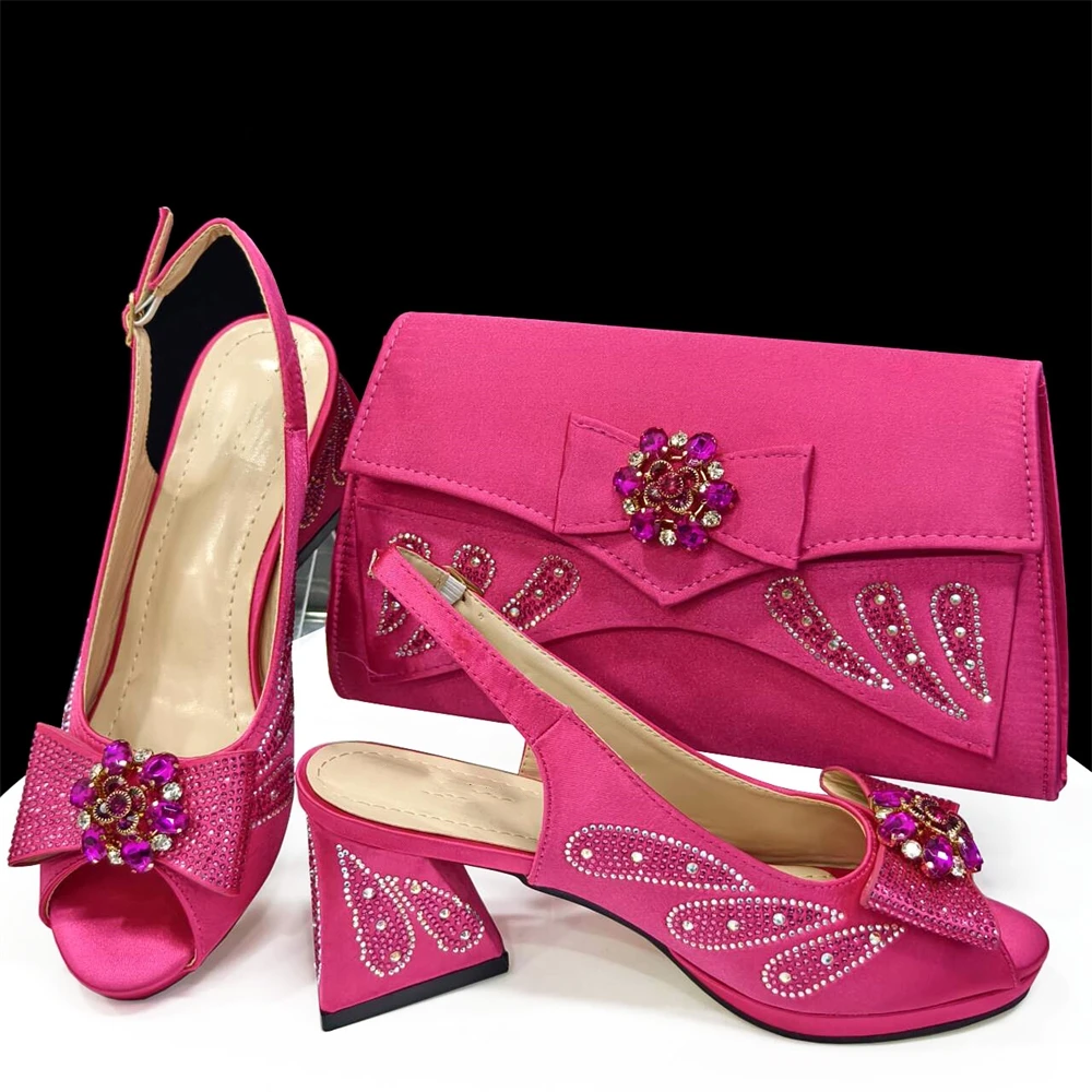 Фуксия женские босоножки на высоком каблуке подходят к сумочке модные