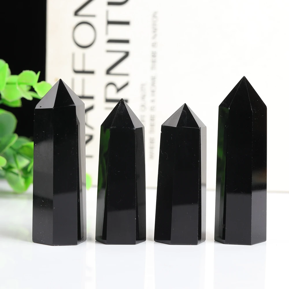 

Natural Obsidian Tower Room Decor Raw Healing Crystals Stone Witchcraft Aquarium Natural Crystal Home Decoration Festival Gift