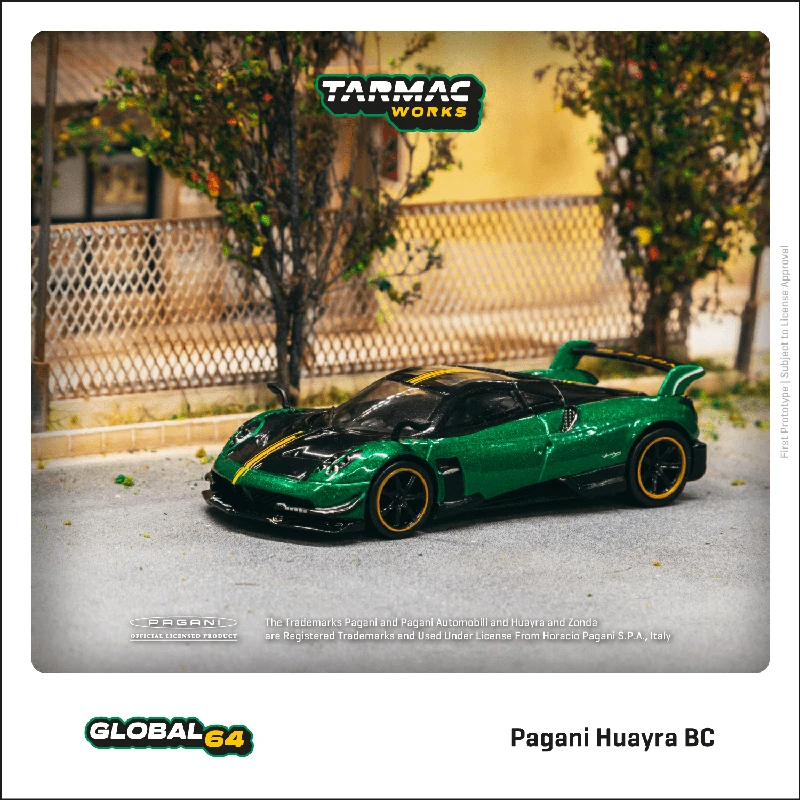 Tarmac Works TW 1/64 Pagani Huayra BC Зеленый литой под давлением модель автомобиля из сплава