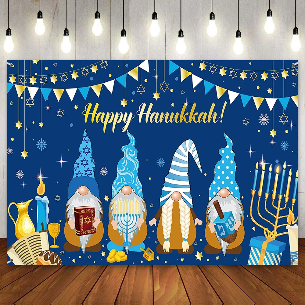 Hanukkah Backdrop Chanukah Dreidels Photography Background Israel Party Wall Decoration Supplies Cake Table Banner Photo Poster