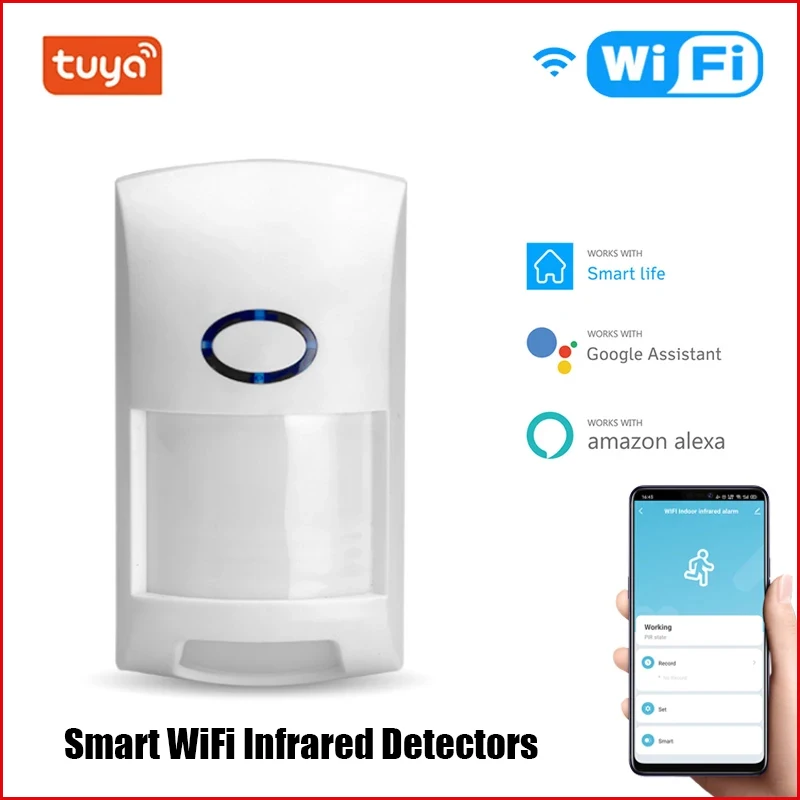 

Беспроводной инфракрасный датчик движения Tuya, смарт-детектор с Wi-Fi, работает с приложением Tuya Smart Life