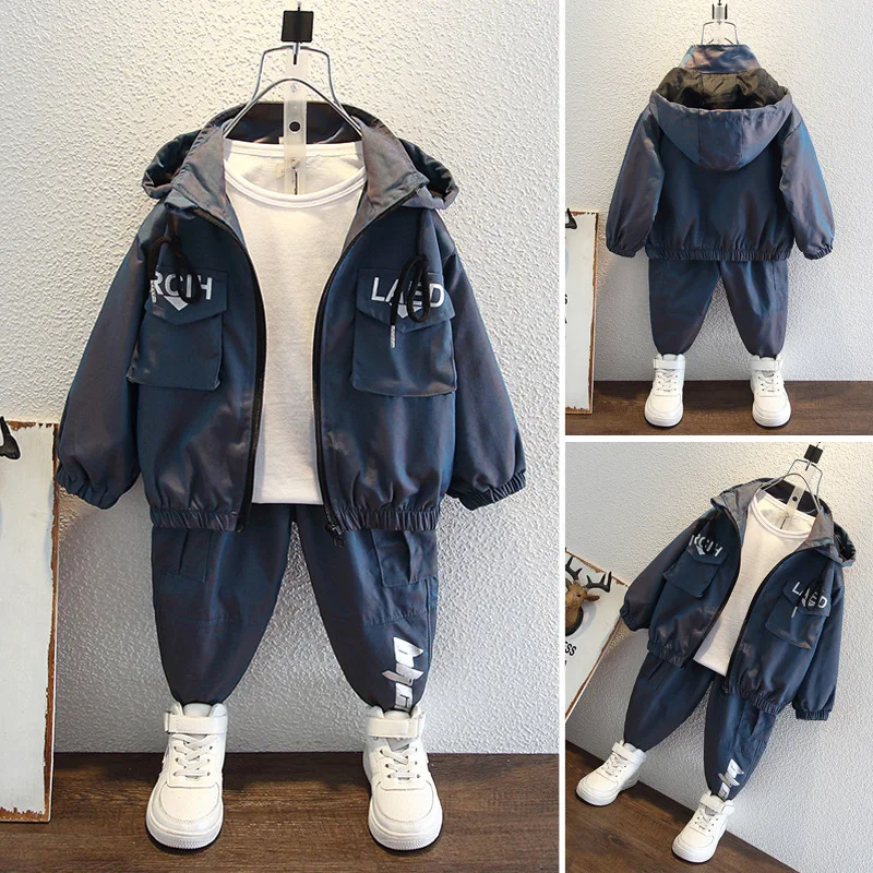 

New boy's autumn suit 2022 baby tooling fashionable two-piece casual sports suit 12356789 years old middle-aged children