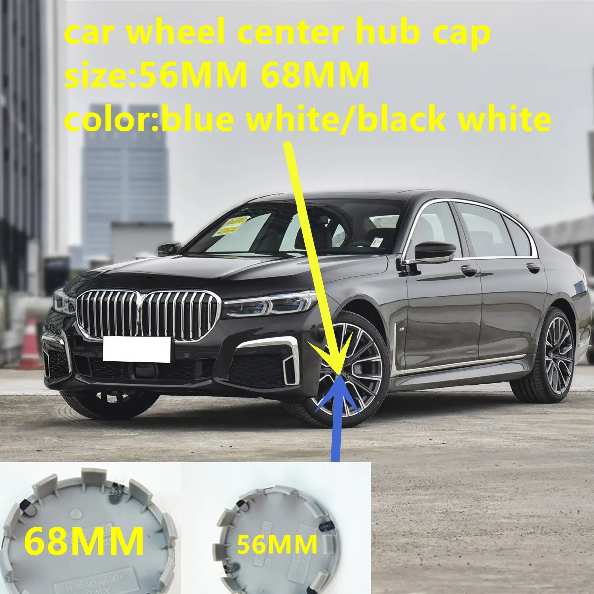 

4 Stks/set 56Mm 68Mm Auto Zwart/Wit Wheel Center Hub Cap Badge Emblem Voor B E46 E39 e38 E90 E60 E36 F30 F30 E34 F10 E92 E38 E91