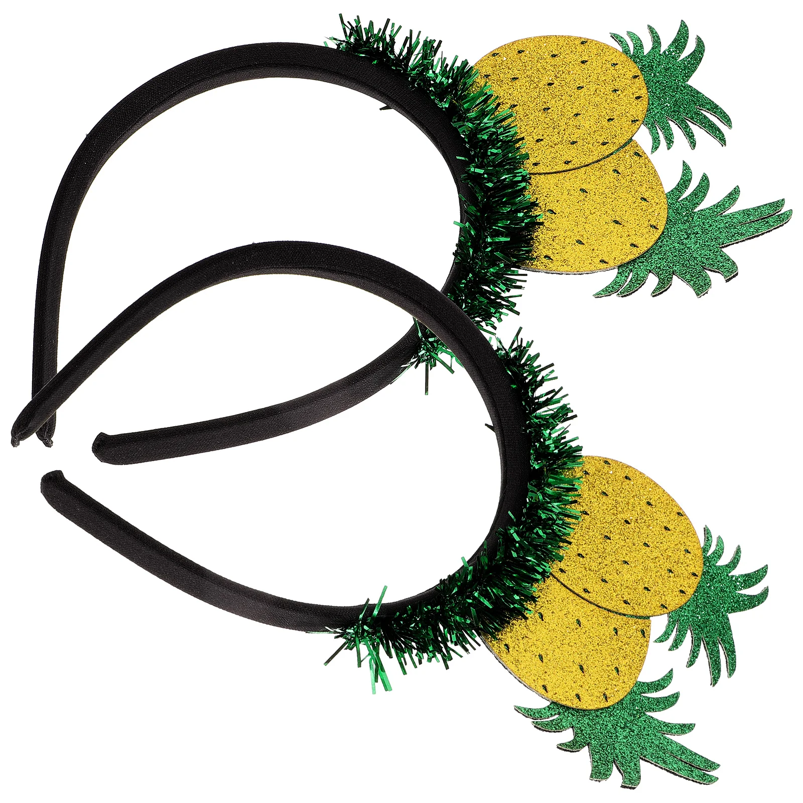 

St Patricks Day Sequin Headband: 2pcs Pineapple Hair Hoops Headwear Headpiece for Hawaii Party Favors