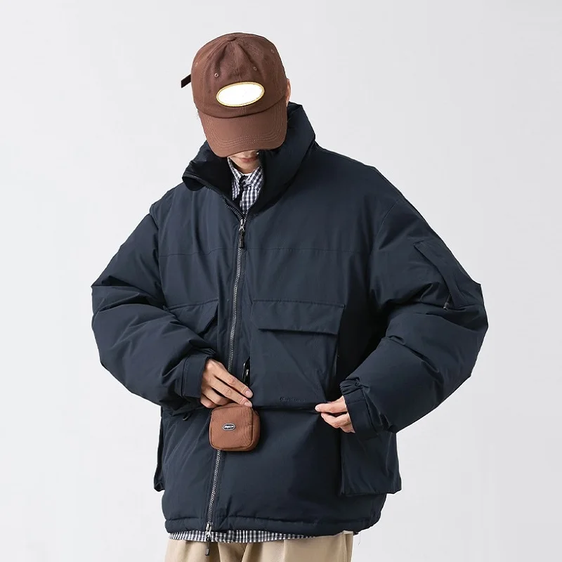 Rainbowtouches Winter Jacket Men Parkas Thicken Warm Coat Stand Collar Solid Color Male Casual Down Jackets Fashion Streetwear