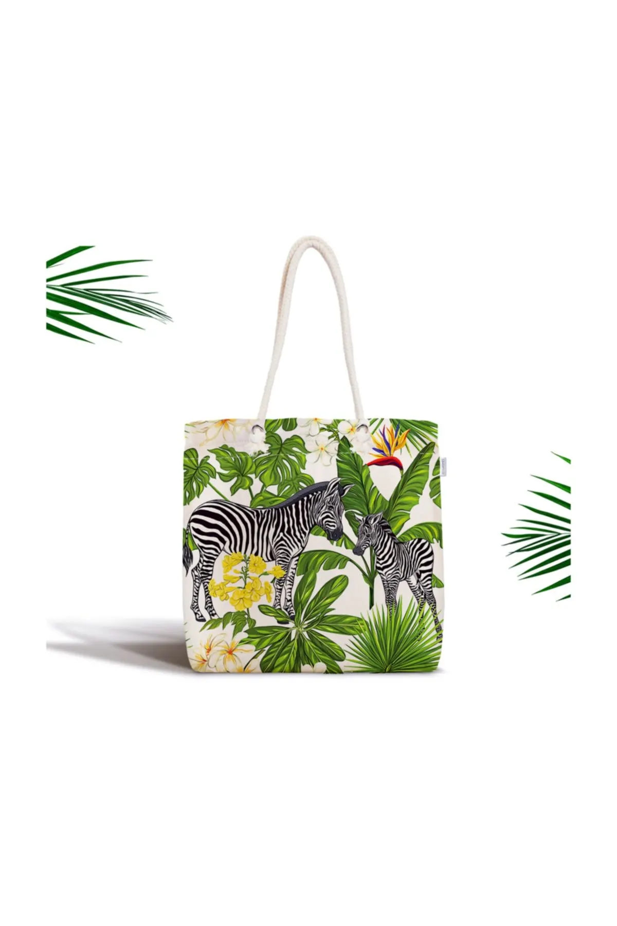 

Женская пляжная сумка порошковый фон экзотический дизайн Зебра современная ткань на молнии Сумка-тоут модная летняя большая сумка для поку...