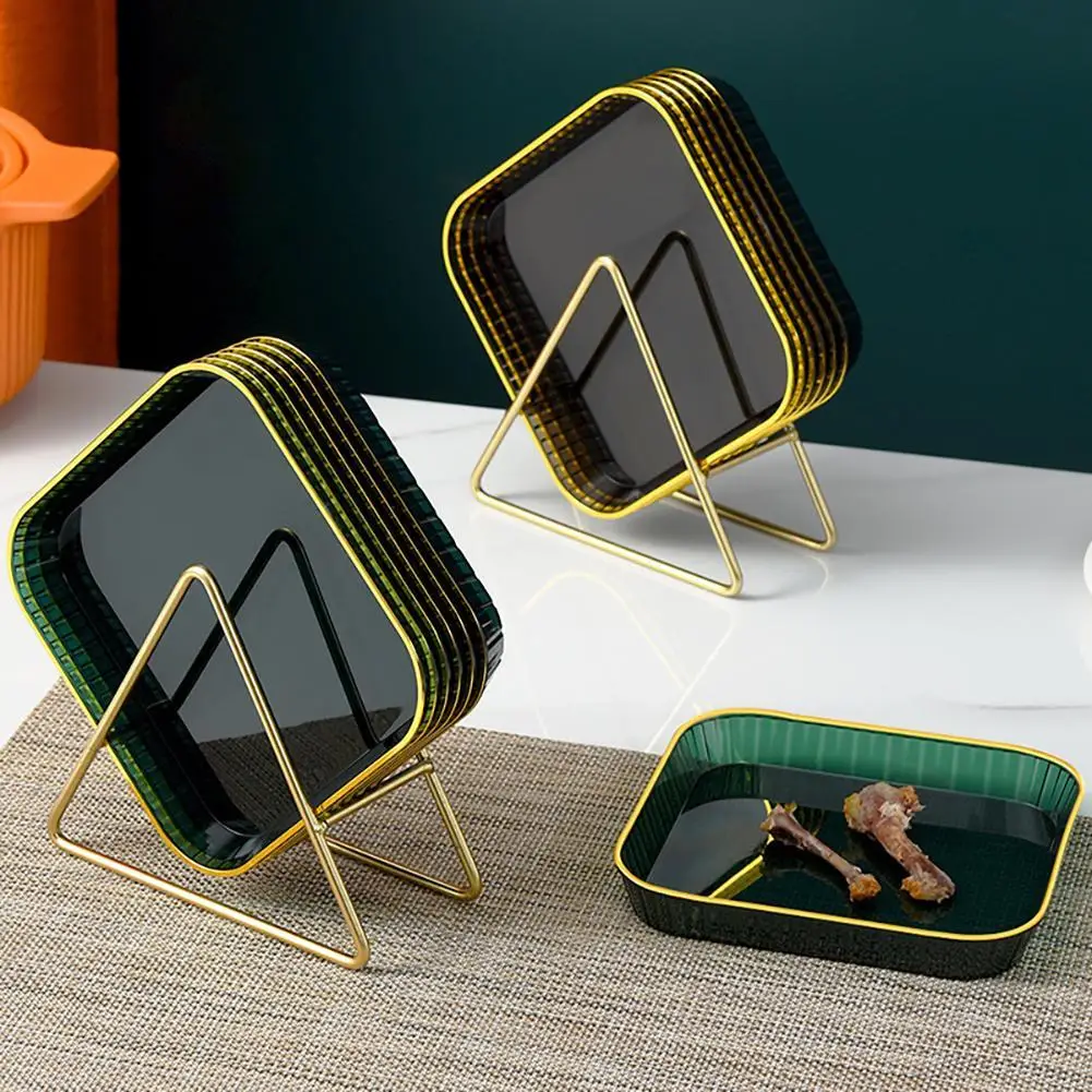 

Домашняя тарелка с косточками и вертушкой, увеличенный нескользящий поднос для фруктов, лоток для мусора, квадратная маленькая тарелка, наб...