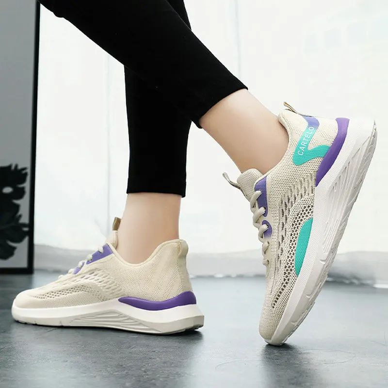 Sports Shoes Female 2023 New Single Shoes Casual Trend Shoes Women Fashion Mixed Colors Mesh Sports Shoes Zapatillas De Mujer