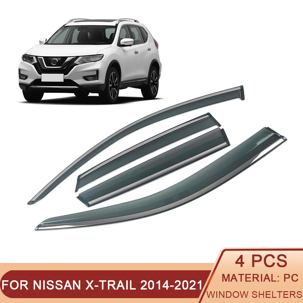

For NISSAN X-TRAIL T32 Rogue 2014-2021 Car Window Sun Rain Shade Visors Shield Shelter Protector Cover Frame Sticker Accessories