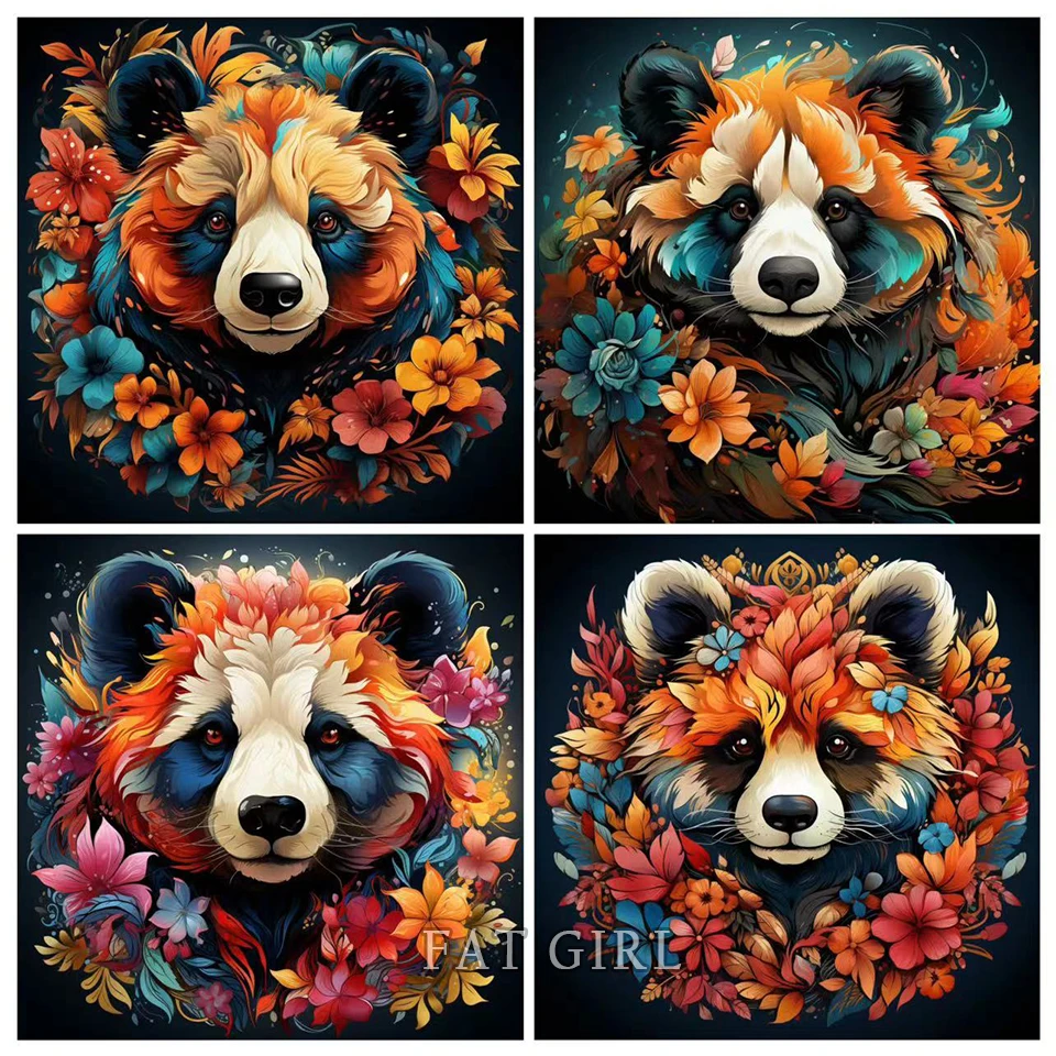 

Алмазная живопись 5d «сделай сам», живопись, новинка 2023, абстрактный цветок, панда, Алмазная мозаика, вышивка крестиком, семейный подарок