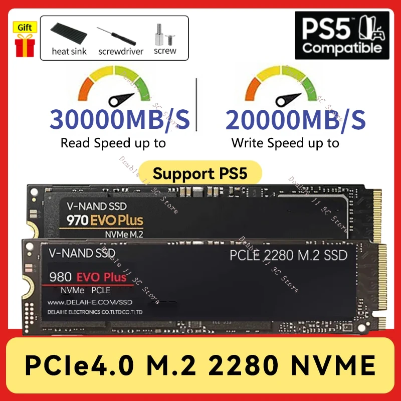 

SSD 8TB 1TB 2TB 4TB 980/970 EVO PLUS SSD M2 NVMe PCIe 4.0 X4 M.2 2280 NVMe SSD Drive Internal Solid State Disk for PS5 Desktop