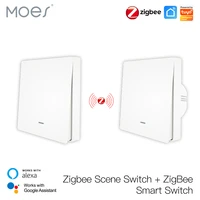 moes tuya zigbee light switch with transmitter kit no neutral wire no capacitor required works with alexa google home smart life