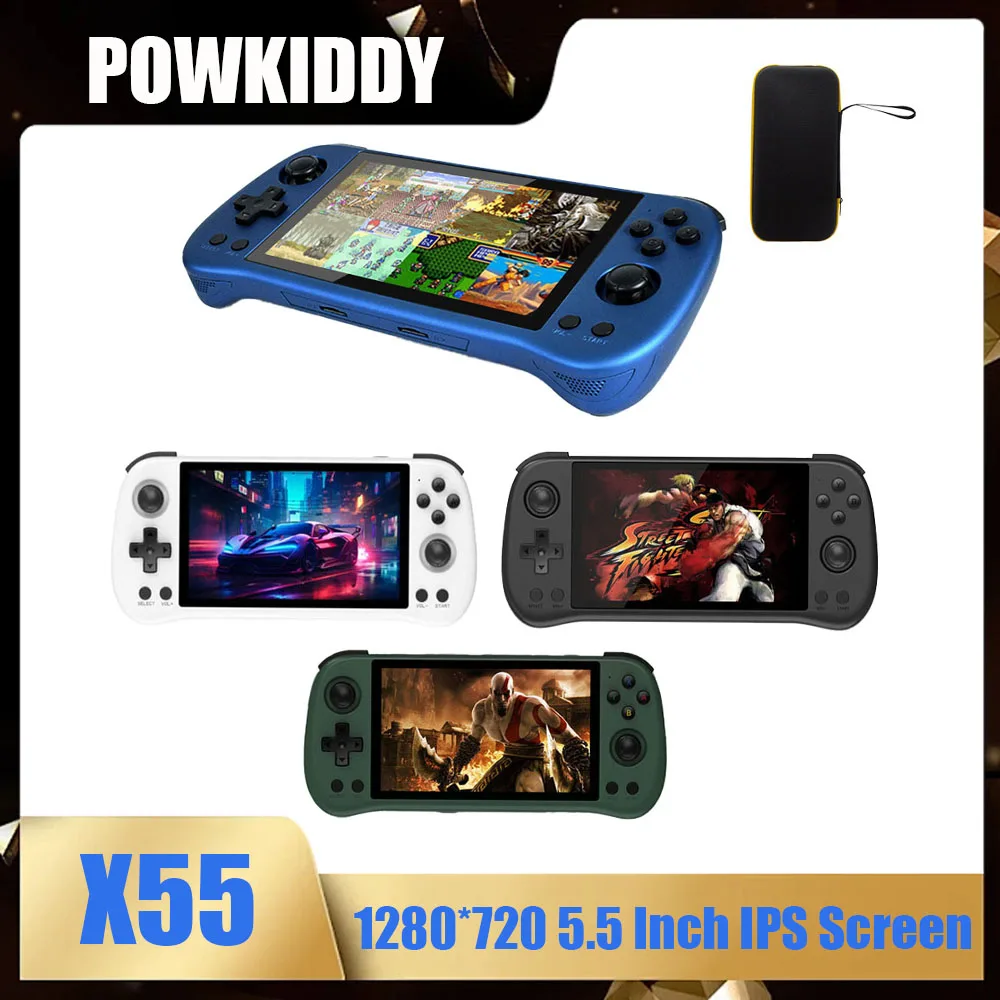 Портативная Игровая Консоль POWKIDDY X55 В Стиле Ретро Оригинальная ОС Linux 5 5-дюймовый
