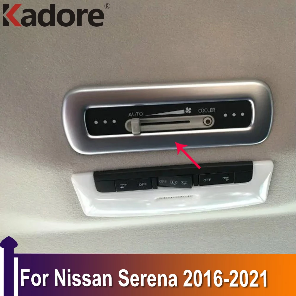 

Автомобильная наклейка, аксессуары для интерьера Nissan Серена 2016-2019 2020 2021, кнопка регулировки задней части кондиционера, крышка переключателя, отделка