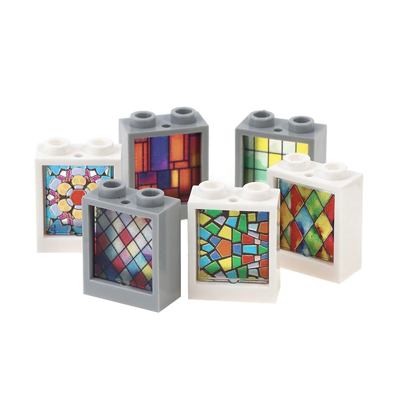 

10Pcs Block Glass Window 1x2x2 Building Block House Building Accessories URCH ASSEMBLY BUILDI BRICK Building Model Accessories