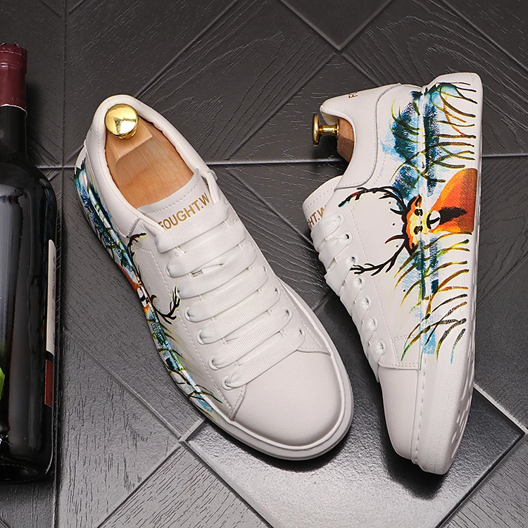 

Summer new Designer Men Shoes Luxury graffiti Sneakers Casual Shoes Hip Hop Height Increasing Shoes Zapatillas Hombre
