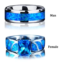 fashion men and women titanium steel couple ring inlay cubic zirconia wedding engagement ring surprise jewelry gifts