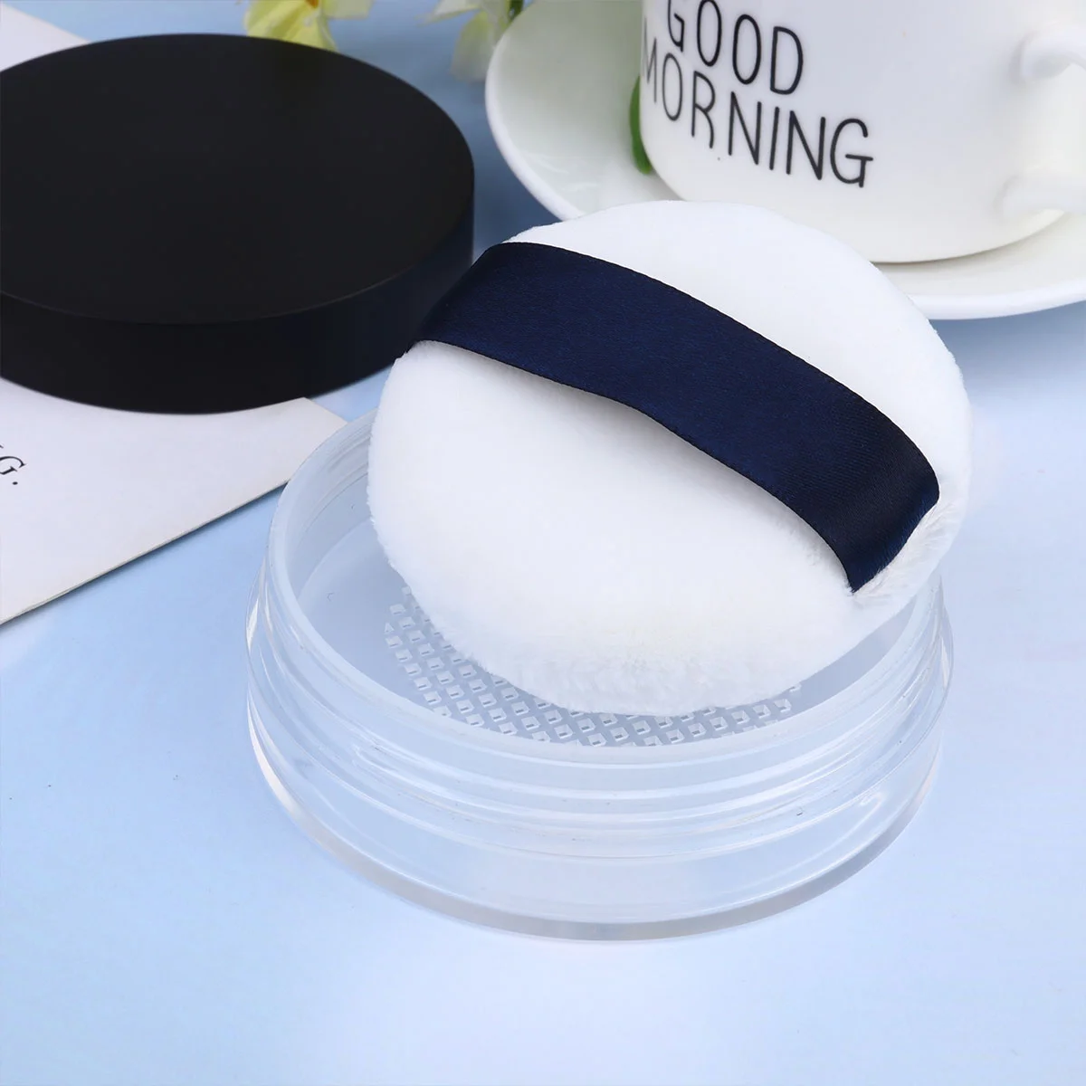 

1 Pc Finish Powder Jar Foundation Powder Box Powder Puff Empty Powder Container Makeup Jar